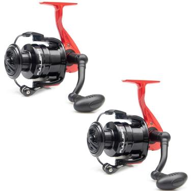 Imagem de Kit 2 Molinete para Pesca Kyuu Full Spin 2000 Drag 12KG Relação 5.2:1 Preto Vermelho Maruri Fishing