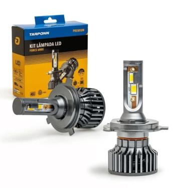 Imagem de Kit Lâmpada LED Automotiva para Farol Alto e Baixo TP-6136 Force 6000 Premium H4 para C...