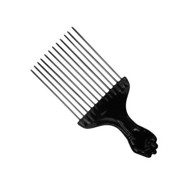 Imagem de Pente Garfo Afro Desembaraço Fácil para Modelar e Dar Volume aos Cabelos Crespos com Pontas Suaves World Barber