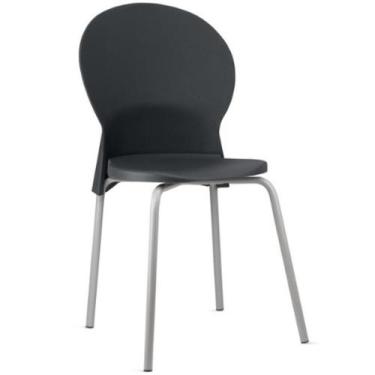 Imagem de Cadeira Para Sala De Jantar Cozinha Mond F02 Base Aço Cinza Preto - Ly