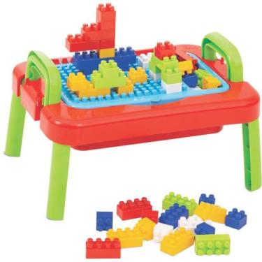 Imagem de Brinquedo para Montar Mesa Mercoblocks Unissex com 64 Peças - Mercotoy