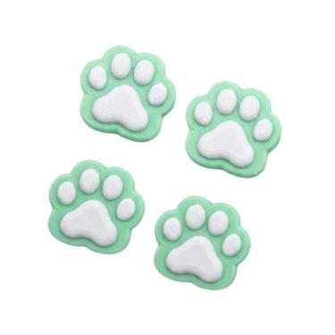 Imagem de Kit 4 Imãs Patinha Geladeira Cachorro Gato Verde - FLEX3D