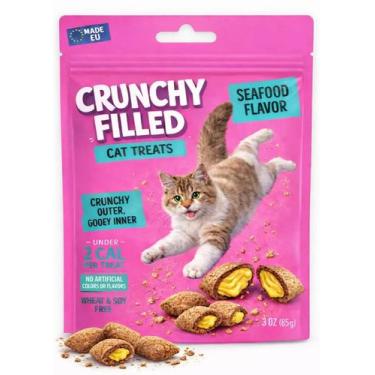 Imagem de Petiscos para Gatos Sabor Frutos do Mar Crocantes com Recheio Baixas C