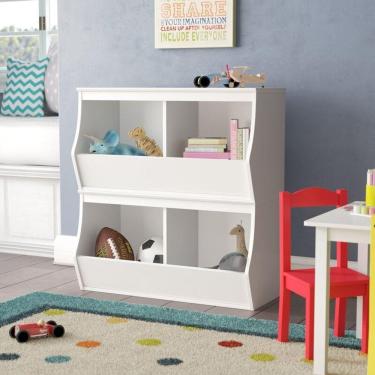 Imagem de Organizador Modular de Nichos Yuri 2 Portas MDF 85cm Branco Woodcore