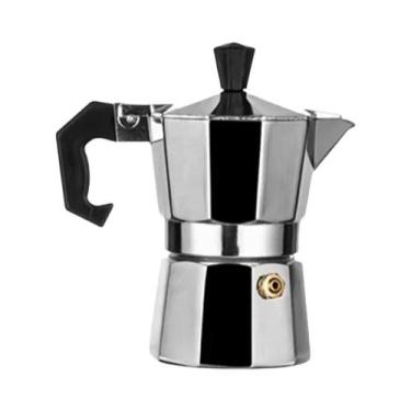 Imagem de Cafeteira Moka Clássica De Alumínio Para Fogão Com Peças De Reposição 