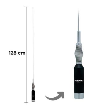 Imagem de Antena Móvel Aquário B-2080 com Bobina e Mola para Rádio PX 123,5CM Inox 1 Unidade