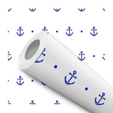 Imagem de Papel de Parede Adesivo Decorativo Infantil Vinílico Âncora Azul Menin