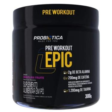 Imagem de Pré Treino Epic 300g Suplemento em Pó Sabor Brazilian Fruits Linha Pré