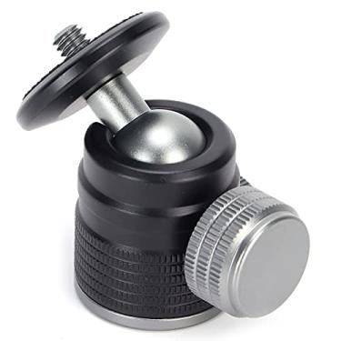 Imagem de Cabeça esférica panorâmica, liga de alumínio de 1/4 polegada Mini cabeça esférica portátil para filmadoras para telefone inteligente para luz de vídeo LED para câmeras