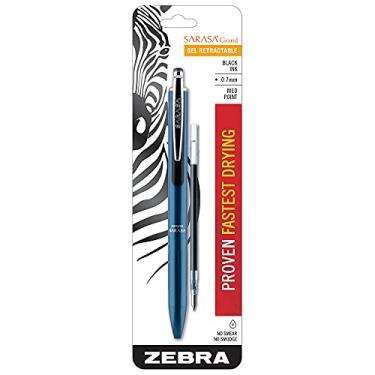 Imagem de ZEBRA Caneta de gel retrátil Pen Sarasa Grand com refil de tinta, barril turquesa, ponta média, 0,7 mm, tinta preta, pacote com 1 (91205)