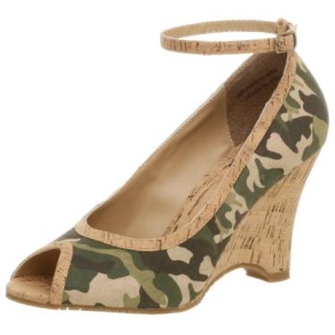 Imagem de Not Rated Melissa Peep Toe Wedge feminino, Camuflagem, 7
