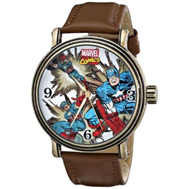 Imagem de Marvel Relógio masculino W001759 The Avengers Captain America Analógico-Quartzo marrom