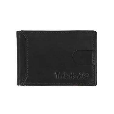 Imagem de Timberland Carteira masculina fina de couro com bolso frontal para cartão de crédito, Preto (clipe de dinheiro nublado), One Size, Carteira fina de couro para bolso frontal e cartão de crédito