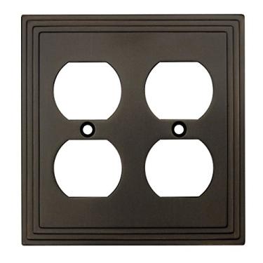 Imagem de Cosmas 25012-ORB Oil Rubbed Bronze Double Duplex Electrical Outlet Wall Plate