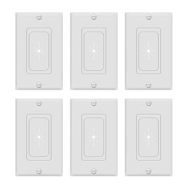 Imagem de TOPGREENER TG8901 Placa de parede multimedia flexível com decoração para cabos de mídia, tamanho padrão, branco, Branco, 1-Gang