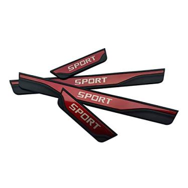 Imagem de GZBFTDH Protetor de entrada de porta de carro, para acessórios Renault Koleos Kadjar Megane, protetor de peitoril de porta de aço inoxidável placa de choque (vermelho)