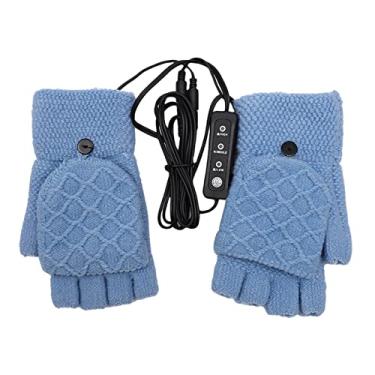 Imagem de Inverno Aquecidas para Mulheres,Luvas Aquecidas por USB Tricô Mãos - aquecimento mão sem dedos meia e completa, luvas dupla face aquecidas para mulheres homens A/r