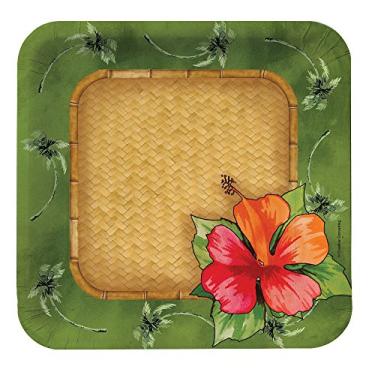 Imagem de Creative Converting Pratos quadrados de jantar de papel com 8 unidades, trama de bambu
