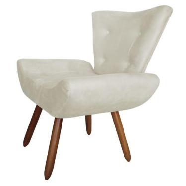 Imagem de Poltrona Decorativa Cadeira Bella Suede Recepção Bege - Gariani Estofa