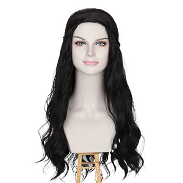 Imagem de Miss U Hair Peruca longa ondulada marrom escuro fantasia feminina anos 70 anos 80 Hippie Party Wig Halloween