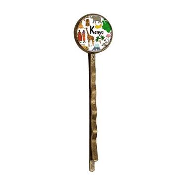 Imagem de Kenya Landscap Animais Bandeira Nacional Retro Metal Hair Bobby Pin Headwear