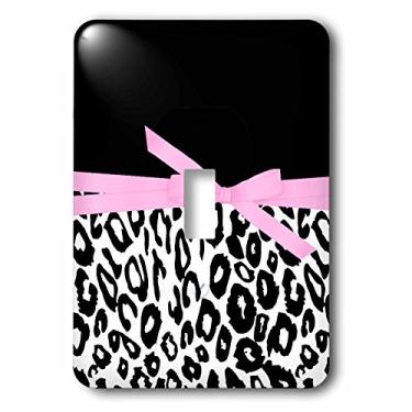 Imagem de 3dRose lsp_179120_1 Impressão de leopardo preto e branco com tampa de interruptor de luz de arco
