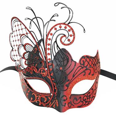 Imagem de (Red / Black Butterfly) - CCUFO Red / Black Butterfly Venetian Mascara Feminina Para Masquerade / Festa / Baile de Formatura / Mardi Gras / Casamento / Decoracao de parede