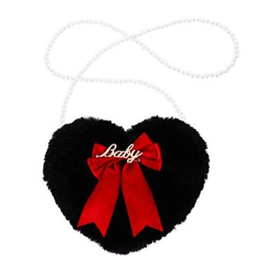 Imagem de Bolsa a tiracolo Valicclud em forma de coração, bolsa de ombro de sintética para mulheres, Laço vermelho 2, 22x18x7cm