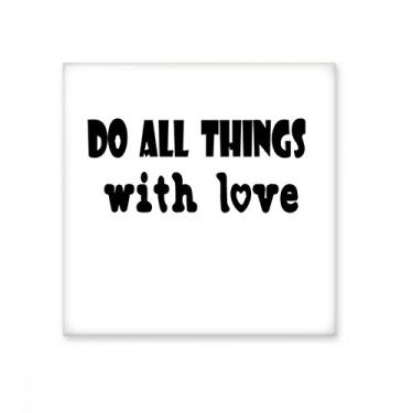 Imagem de Palavra Inglesa Design Things with Love Decalque brilhante de azulejo de cerâmica esmaltado