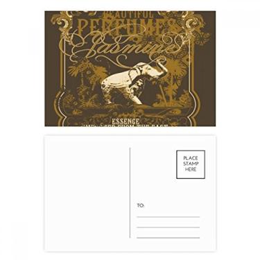 Imagem de Elefante tropical marrom estilo europeu moldura cartão postal aniversário cartão de felicitações