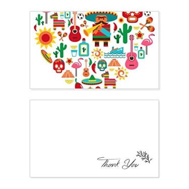 Imagem de Sombrero Suger Crânio México Flamingo Mexicano Cartão de agradecimento Papel Aniversário Saudações Casamento Agradecimento