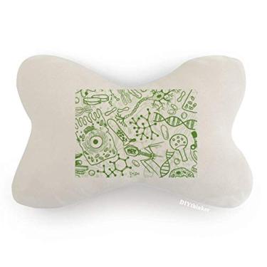 Imagem de DIYthinker Almofada de apoio de cabeça para decoração de pescoço com estrutura de células de microscópio verde