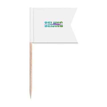 Imagem de Urban Radio Beijing Bandeiras de palitos de dente para placa de queijo de festa para bolo de festa