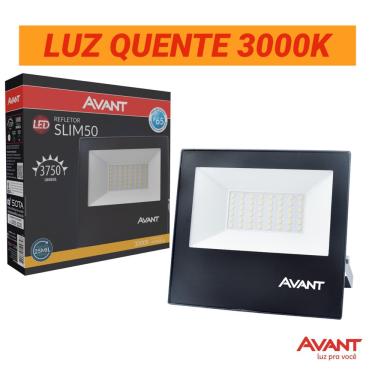 Imagem de Refletor Led Avant Slim 50W Luz Quente 3000K Bivolt