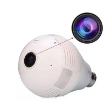 Imagem de Camera Lampada Cam Vr 380 Espia Wifi 360 Segurança Ip Visão Cor Branco