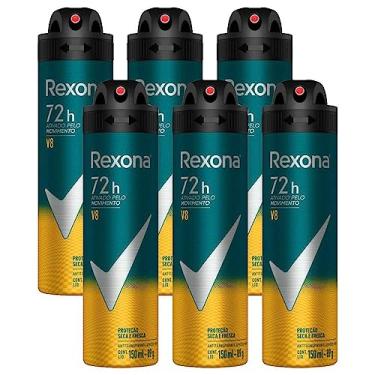 Imagem de Kit 6 Desodorantes Rexona Men Aerossol Antitranspirante V8 150ml