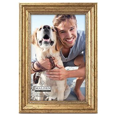 Imagem de Malden International Designs 2177-46 Moldura de madeira clássica, 10 x 15 cm, dourada