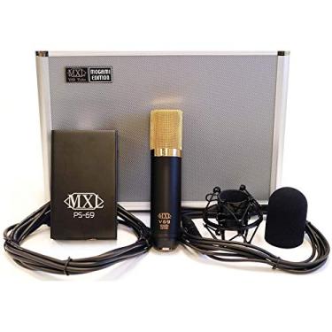 Imagem de MXL Microfone de tubo de microfone, conector XLR, preto com detalhes dourados, 47 mm x 218 mm (MXLV69MEDT)