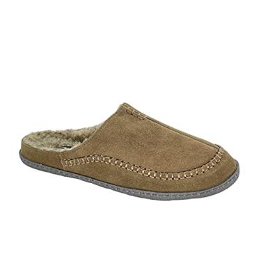 Imagem de Clarks Mens Suede Leather Open Back Slipper JMS0345 - Warm Plush Sherpa Lined - Indoor Outdoor House Slippers For Men (13 M US, Sage)