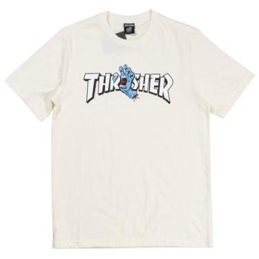 Imagem de Camiseta Thrasher X Santa Cruz Screaming Logo Collab Off White