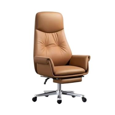 Imagem de WAOCEO Cadeira de escritório cadeira de escritório de negócios cadeira de estudo reclinável cadeira de computador para uso doméstico pode levantar e girar cadeiras de mesa de assento confortáveis (cor: laranja)