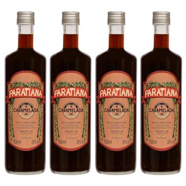 Imagem de Kit 4 Cachaças Caramelada Paratiana 700 ml Artesanal Premium Premiada Paraty Destilada Presente Natal Drink Pinga Envelhecida Premium