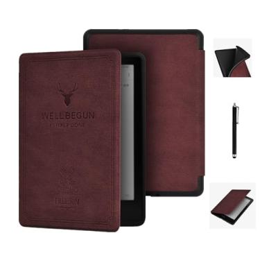 Imagem de Capa para Kindle Paperwhite de 6 polegadas (5ª/6ª/7ª Geração, Modelo Nº EY21 e DP75SDI) - Capa de TPU protetora leve, luz retrô luxuosa