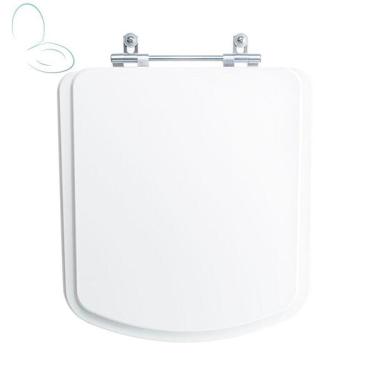 Imagem de Assento Sanitário Tampa De Vaso Branco Mdf Laqueado Lirio Par