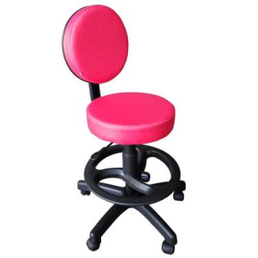 Imagem de Cadeira Mocho Giratório Com Aro E Encosto Pink Facto For-Ty