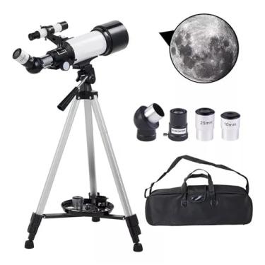 Imagem de BAOERYAA Ultratransparente Telescópio Para Adultos, 70 Mm Grande Diâmetro Telescópio Astronômico - Com Mochila Tripé Retrátil Espelho Localizador Telescópio Refrator De Astronomia,Sem clipe de foto