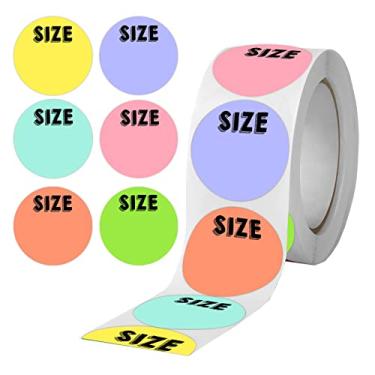 Imagem de Adesivos de tamanho de roupas em branco multicoloridos 2,5 cm etiquetas de tamanho de sapato adesivos redondos adesivos de tamanho para varejo de vestuário, 1000 peças
