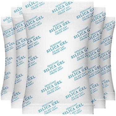 Imagem de O2frepak 100 gramas (5 pacotes) absorvente de umidade de grau alimentício sílica gel dessecante pacotes para armazenamento, sachês de gel de sílica dessecante sem cloreto de cobalto seguro para