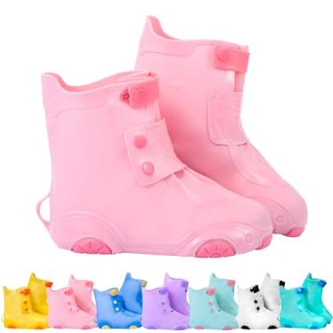 Imagem de Capas para sapatos de chuva | Capas de sapato impermeáveis para meninos e meninas | Sapatos de galochas reutilizáveis (rosa, 2GG)