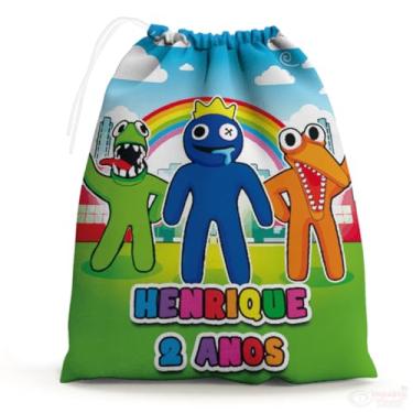 Imagem de Sacolinhas Surpresa Personalizada Tecido Rainbow Friends Arco-Íris (Sacolinhas 15x20, Unidades, 10)